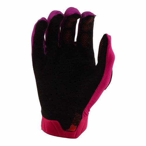 The TLD 26.1 Air Gloves (Youth) in Mono Light Fuchsia are full-finger mountain bike gloves featuring a perforated palm, textured finger pattern, and ergonomic fit for enhanced comfort.