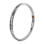 A Sun Rhyno Lite Rim, chrome-plated with multiple spoke holes, is displayed upright against a white background.