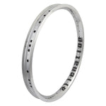 The Alienation Vandal 20 Inch Rim (36H) is a lightweight silver BMX rim with multiple spoke holes and "alienation" printed in black on the inner surface.