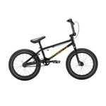 The Fit Bike Co Misfit 16 is a black kids BMX bike with a compact frame, 16-inch wheels, and a single gear, shown from the side on a white background.