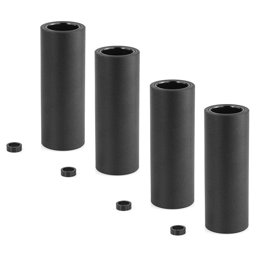 Set of Motive Plastic/Chromoly Pegs (4 Pack) of various heights with matching end caps, featuring a Chromoly core.