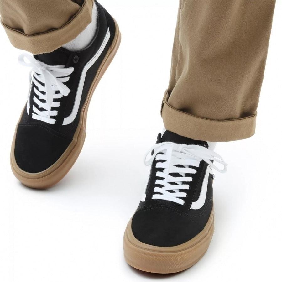 Modified Description: Iconic Vans Skate Classic Old Skool Pro Shoes - Black/Gum.