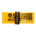The Odyssey OPTIS Insert Only P/V Tube (27 Inch) is a yellow rim strip with a black band, printed text, QR code, and caution warnings—ideal for use with tubeless tyre inserts to enhance rim protection.