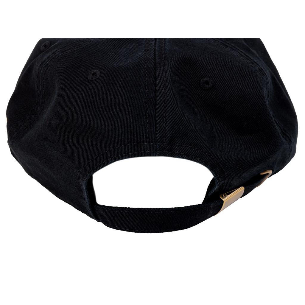 The Odyssey 85 Cap is a black 5-panel hat shown from the back, featuring an adjustable strap with a gold-colored buckle—perfect for Back to School 2025.