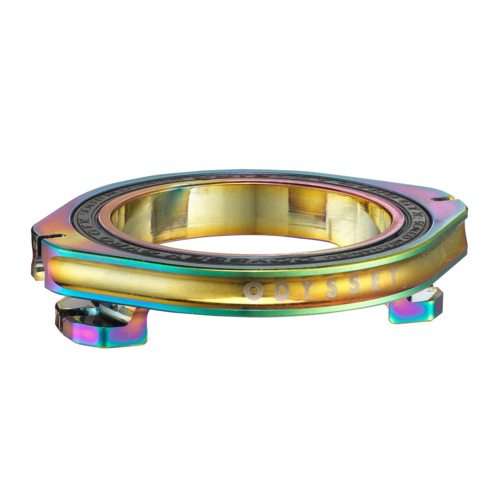 The Odyssey GTX-S 40th Anniversary Gyro Rotor features a rainbow anodized metallic finish and "ODYSSEY" branding, shown against a white background.