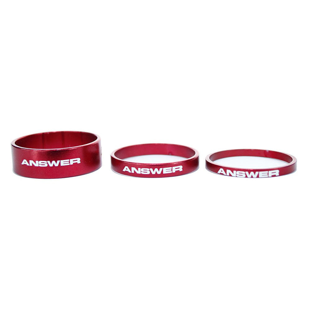Answer Pro 1-1/8in Alloy Headset Spacer (Set of 3) / Red