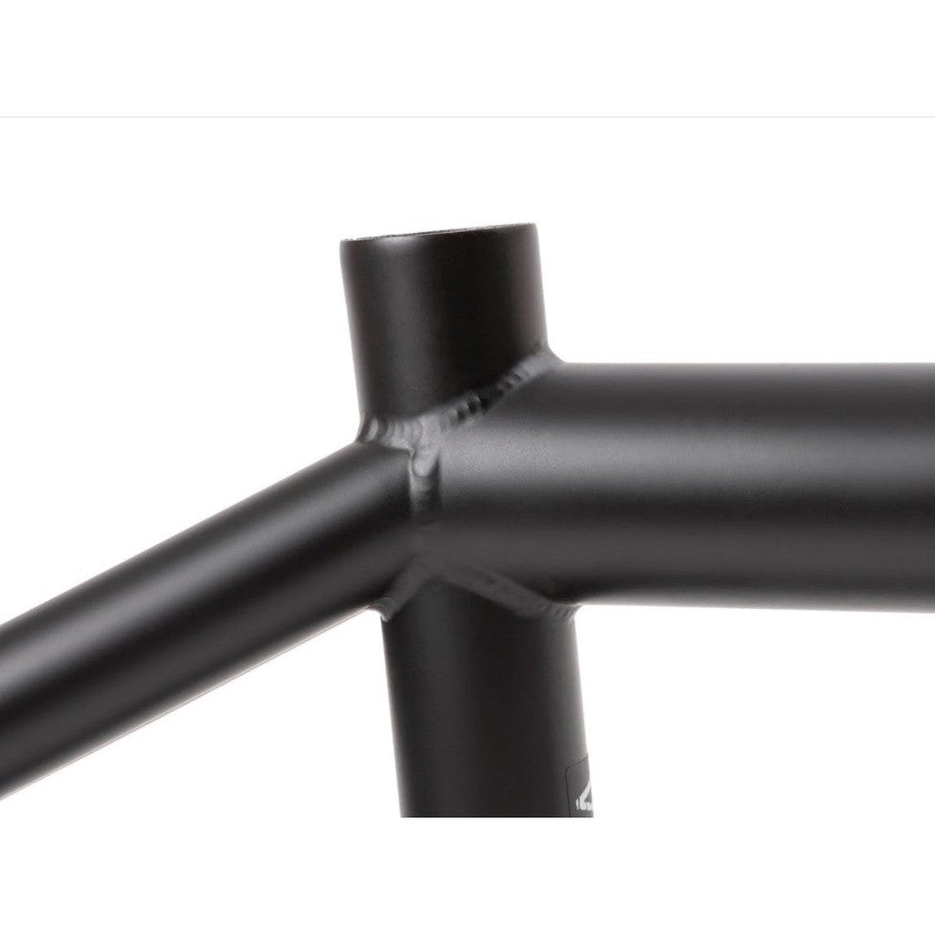 A close up of a black Sunday Wavelength Frame bicycle frame.