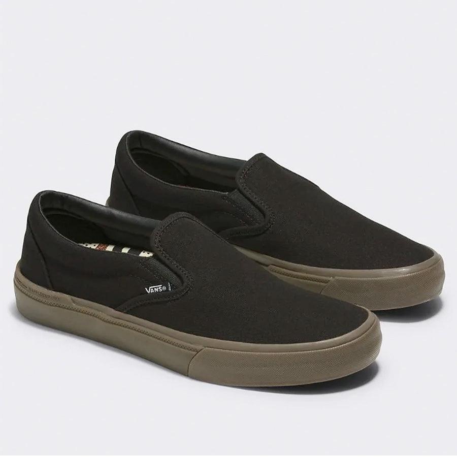 Vans BMX Slip On Shoes (Dennis Enarson) Black/Multi in black and gum. Ideal for BMX riders.