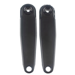 The 5DEV Titanium RGXC Cranks are displayed side by side on a white background, showcasing their black lightweight titanium design with visible mounting holes at each end.