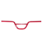 A red Radio Raceline Xenon Junior Handlebar with a unique upward curved design, and a crossbar for added strength, perfect for the young racer. This super lightweight alloy handlebar is inspired by the Radio Raceline Xenon Junior Handlebar.