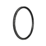 The Arise Solar 24 Inch Cruiser Rim, crafted from T700 Torayca Carbon Fibre in a black, circular design with multiple spoke holes, is displayed upright against a white background.