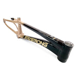 A Staystrong V5 Disc Pro L Frame with a gradient color scheme from tan to black, made from durable 6061 alloy tubing, featuring the words "STAY STRONG" printed on the side.