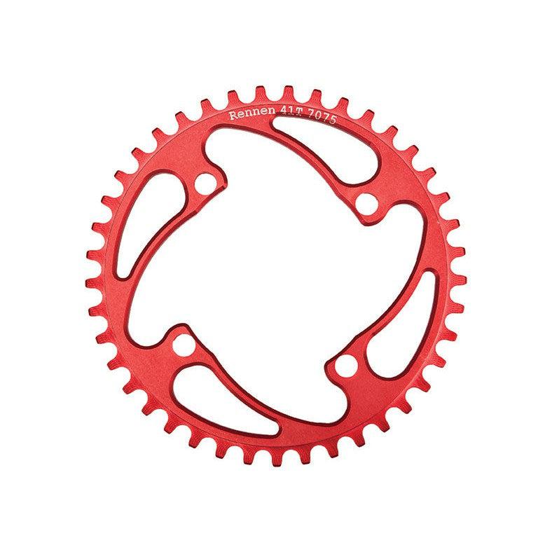 Rennen 4 Bolt 104 Threaded Chainring  / Red / 44T