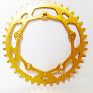 Rennen 5 Bolt 110 Threaded Chainring  / Gold / 37T