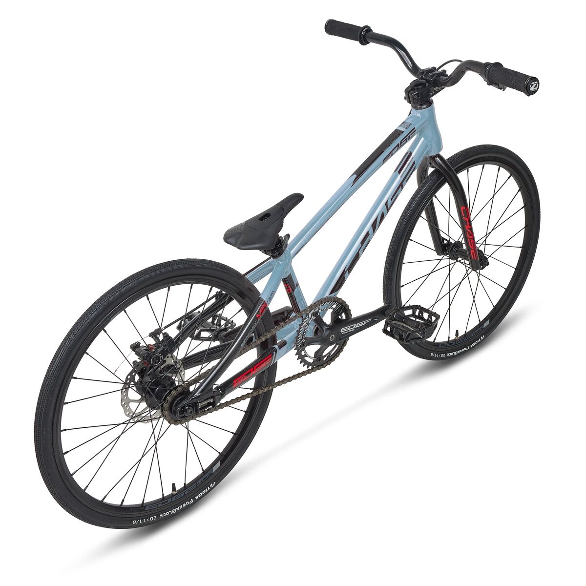 The Chase Edge Mini Bike (2026) is a blue and black BMX race bike with a lightweight 6061 aluminum frame, flat handlebars, rear derailleur, and knobby tires, shown on a white background.