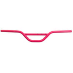 A bright pink Fairdale MX-4 Bars chromoly BMX handlebar with a central rise and straight ends, shown on a white background.