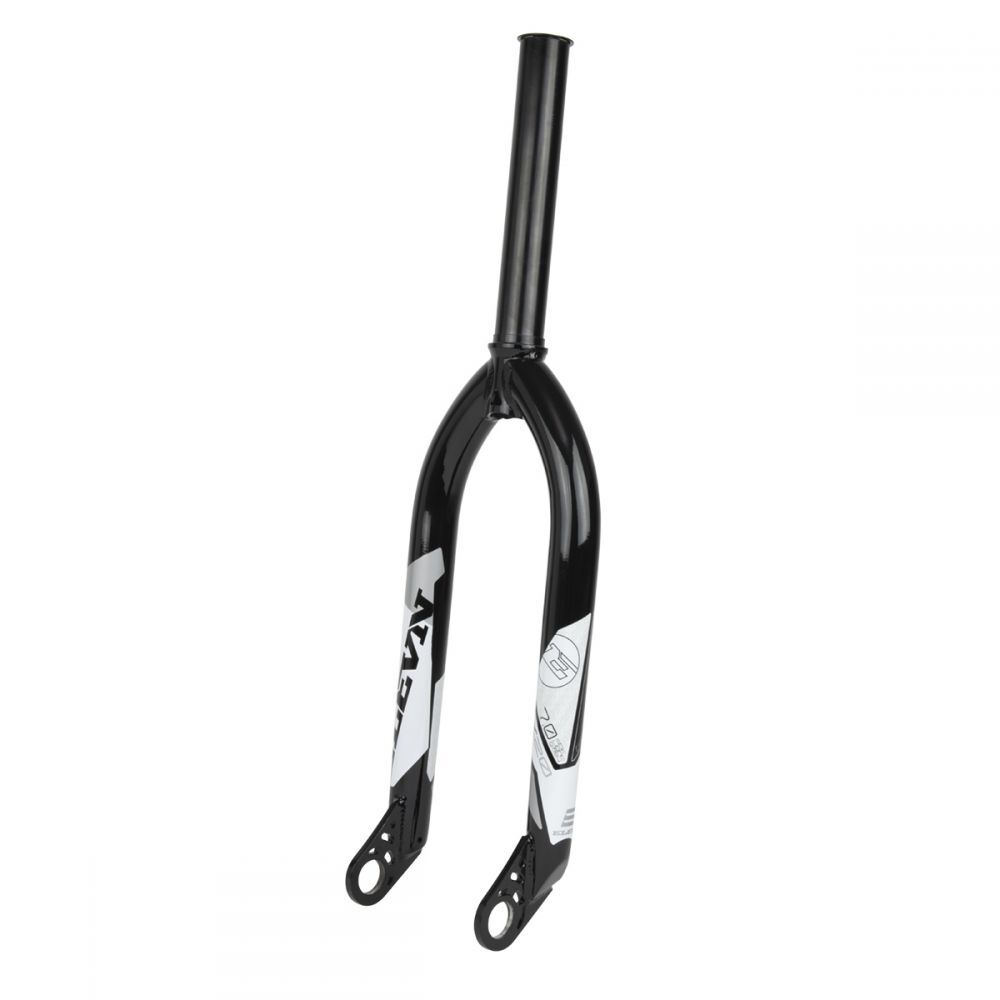 Elevn 7.0 Pro Light 20 Inch 20mm fork in black and white, featuring a straight 1-1/8th chromoly steerer tube and dropout mounts, photographed against a plain white background.