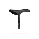 The Eclat Combo V2 Seat, shown in black with an attached seatpost and displayed in profile against a white background.