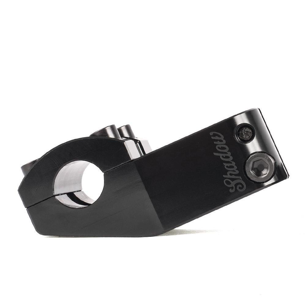 The Shadow Finest Top Load Stem is a black CNC machined 6061-T6 alloy BMX stem with "Shadow" engraved on the side, shown against a white background.