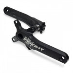 The Insight PL4 Cranks feature a 4-bolt, 104BCD design with two arms and a 24mm spindle axle. Lightweight and built for peak BMX performance, this crankset is shown on a white background.