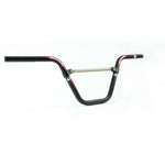 The Renthal Moto 20 Pro BMX Bars feature Renthal branding with a sleek black finish, offering lightweight strength from durable aluminum construction.