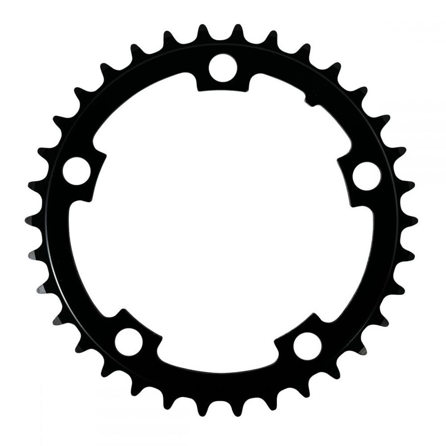 Position One 5 Bolt Alloy Chainring / Black / 34T