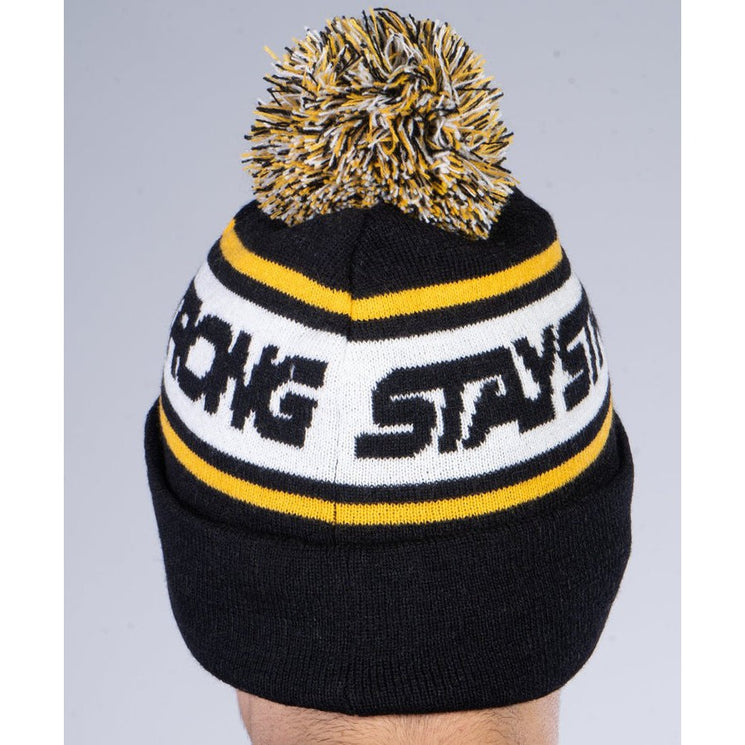 Stay Strong Bobble Beanie / Black/Yellow