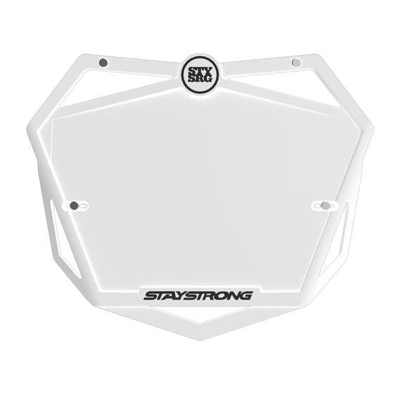 Stay Strong Mini 3D Number Plate / White