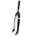 The Ikon Pro 24 Inch 20mm Carbon Fork, made from Toray UD carbon fibre with a tapered steerer and disc brake mounts, is displayed in black and white against a plain white background.