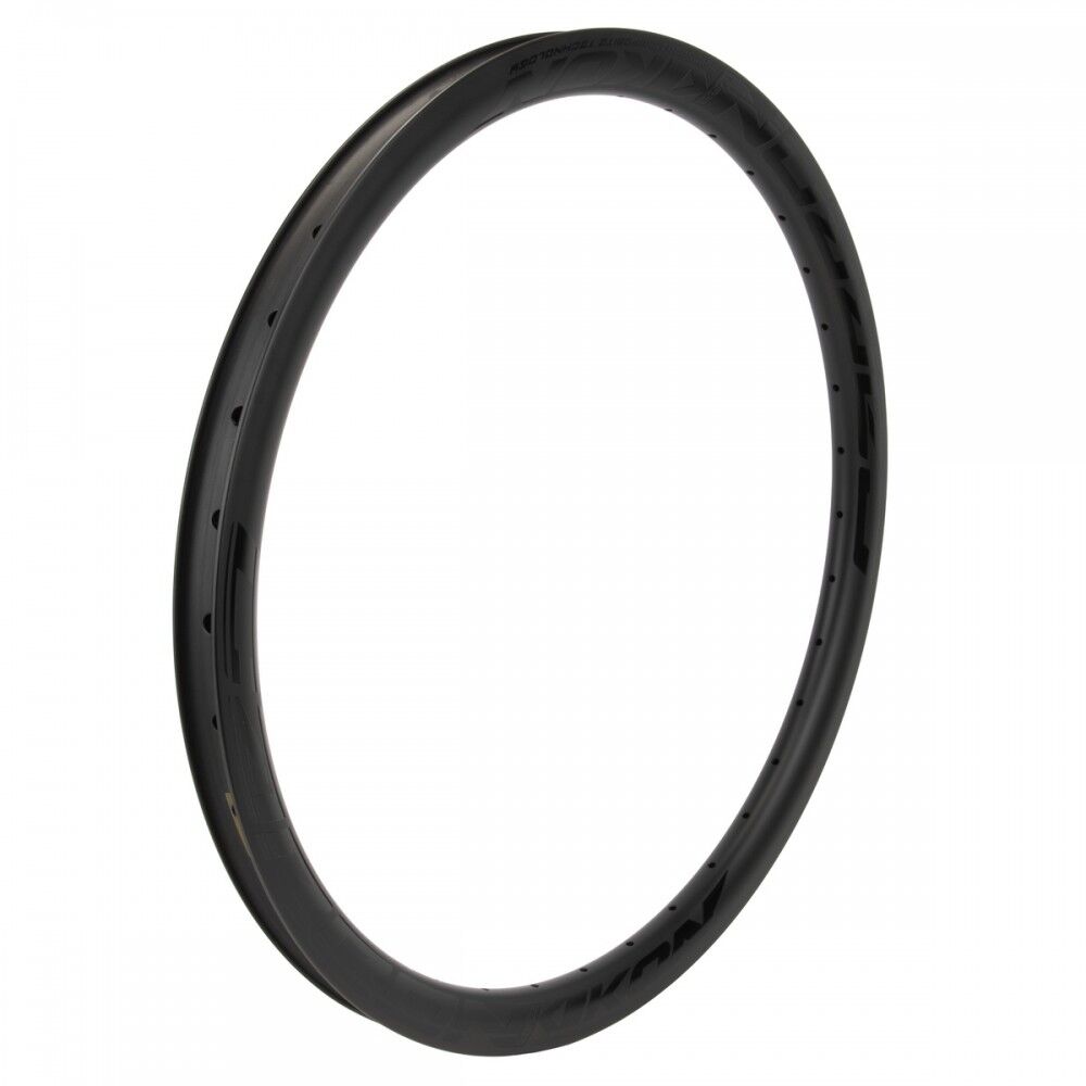 The IKON ALLOY RIM (24 x 1.75 Non-Brake) is shown standing upright in black, empty, and crafted from strong T700 carbon fiber against a white background.