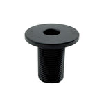 The Eclat Jackal Fork Preload Bolt, featuring a black, flat-head design with a hex socket drive and M18 threading, is ideal as a replacement fork top cap for the Jackal Titanium fork—pictured on a white background.