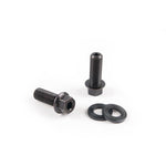 Two Eclat Hex Bolt & Washer sets, black, are shown on a white background—one bolt upright and one lying down with washers side by side—perfect for female axles and 14mm rear fitments.