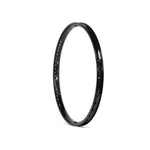 The Arise Argon Pro Rim (Front) is a black circular bicycle rim made from lightweight alloy, featuring a tubeless-ready design with vent holes. It exemplifies precision engineering and advanced performance against a white background.