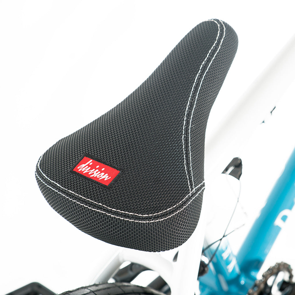 A close up of the Division Reark 20 Inch Bike bicycle seat.