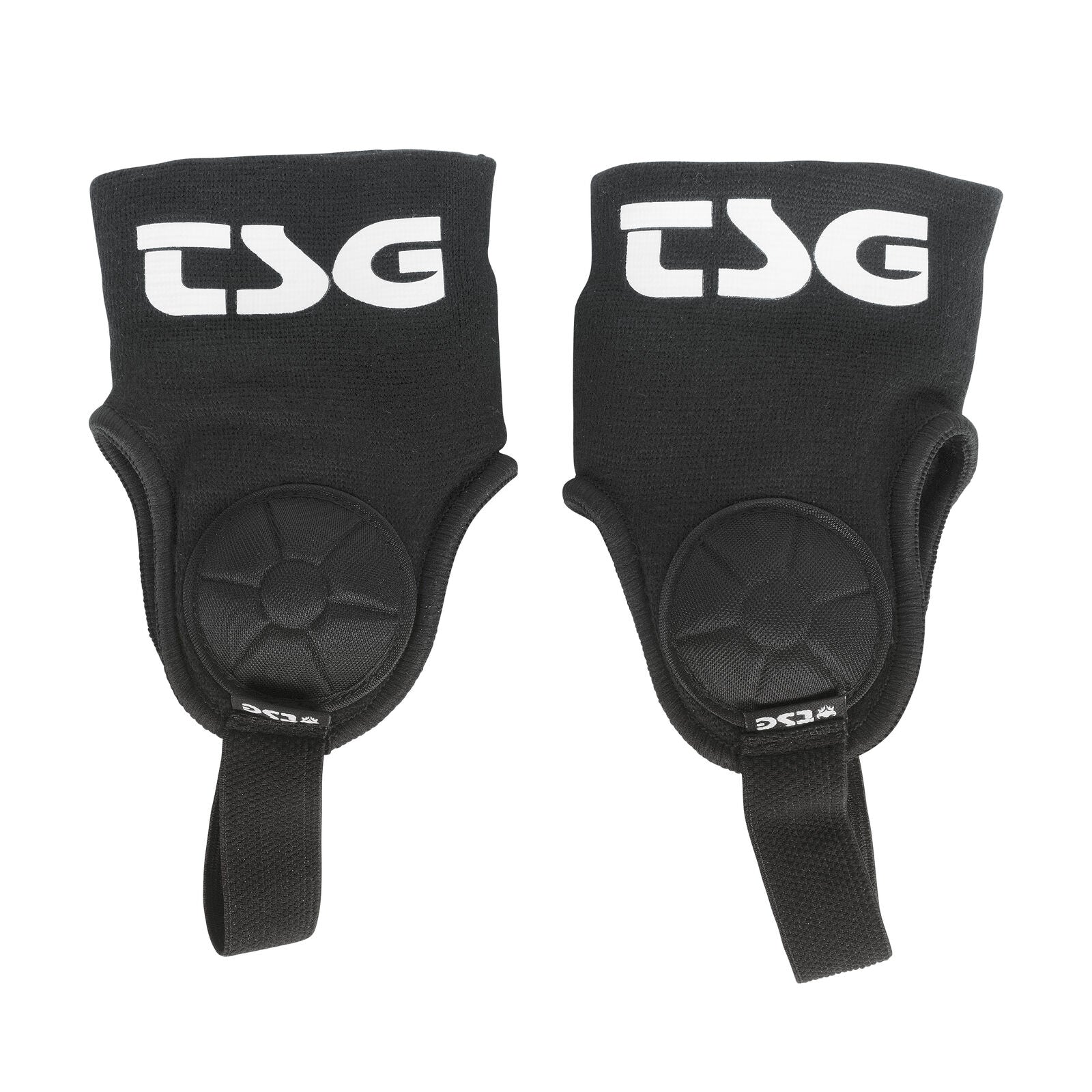 Black wrist guards with white "TSG" logos offer padded palm protection for sports or skating—pair them with TSG Ankle Guard Cam pads for complete coverage.