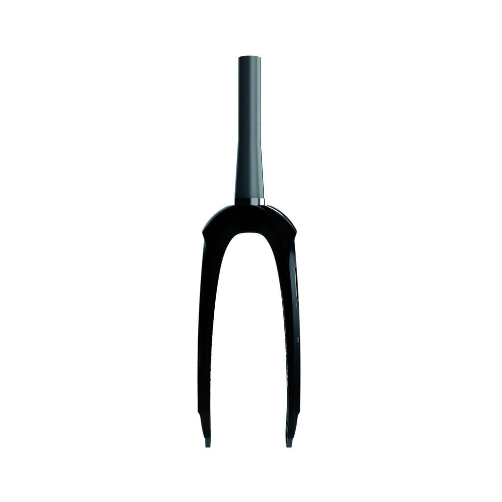 A SPP - Pro Tapered Carbon/Ti Forks 20 Inch, featuring high-modulus carbon fibre construction and a straight steerer tube for BMX racing, is displayed vertically against a white background.