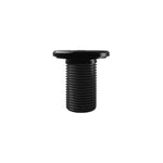 The Arise Terra Fork Preload Bolt (M18) is a black metal bolt with a round, flat head and threaded shaft, shown upright on a white background—perfect as an M18 top cap for the Terra Pro fork or other CNC machined alloy setups.
