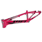 A pink Rift ES20D Frame Pro XL frame on a white background, ready for the race season.