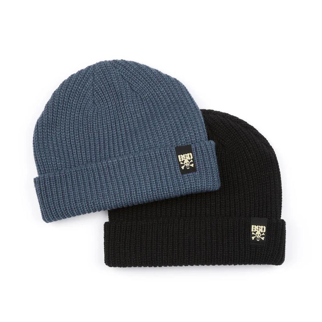 The BSD More Speed Beanie is a soft acrylic ribbed knit beanie featuring a folded brim and small rectangular front logo patch. Available in blue and black, it's perfect for everyday wear with classic style.
