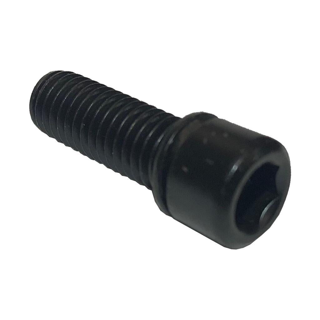 The Fit Bike Co Stem Bolt (Each), a black hex socket head cap screw ideal for stem replacement, is displayed on a plain white background.