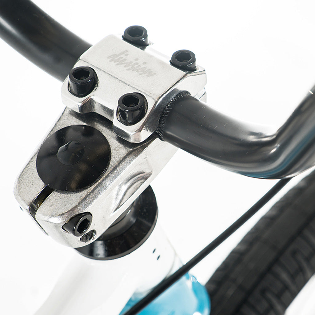 A close up of a handlebar on a Division Reark 20 Inch Bike.