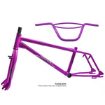 Skyway StreetBeat Replica Frame/Fork/Handlebar Kit shown in purple on a white background; note that the final product may vary. Ideal starting point to add your favorite Tuff Wheels and personalize your BMX build.