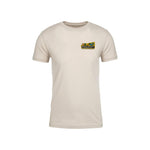 The S&M Pondfest Sign T-Shirt is a plain beige tee with a small "Pondfest" logo on the upper left chest, printed in the USA.