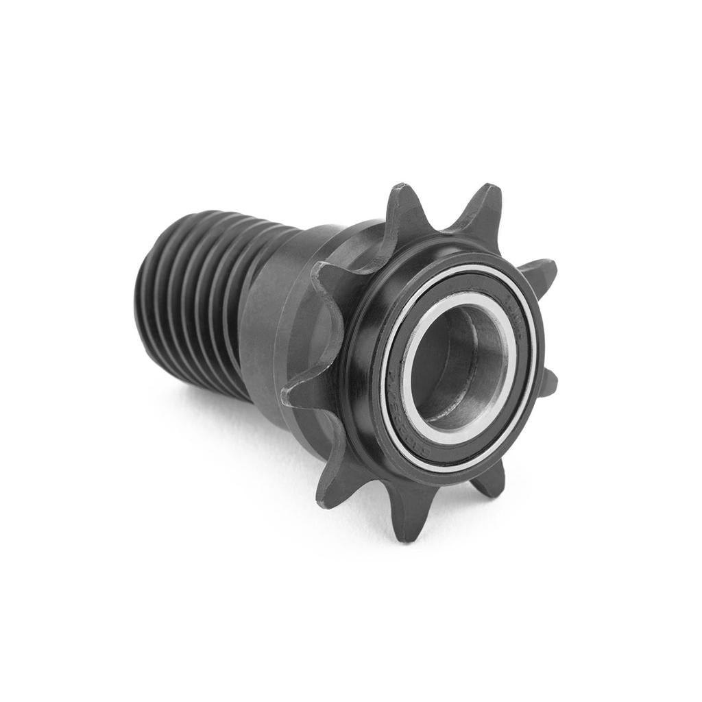 A close-up of the Cinema FX2 Hub Driver, featuring a metal sprocket with a central bearing and threaded end, shown isolated on a white background as a compatible replacement for the Cinema FX2 Hub.