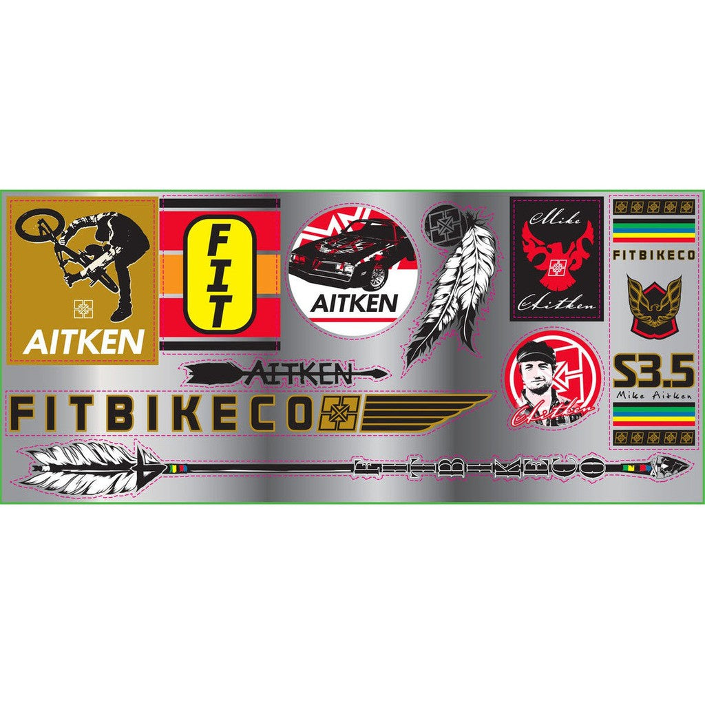 Fit Bike Co Aitken Sticker Sheet / Silver