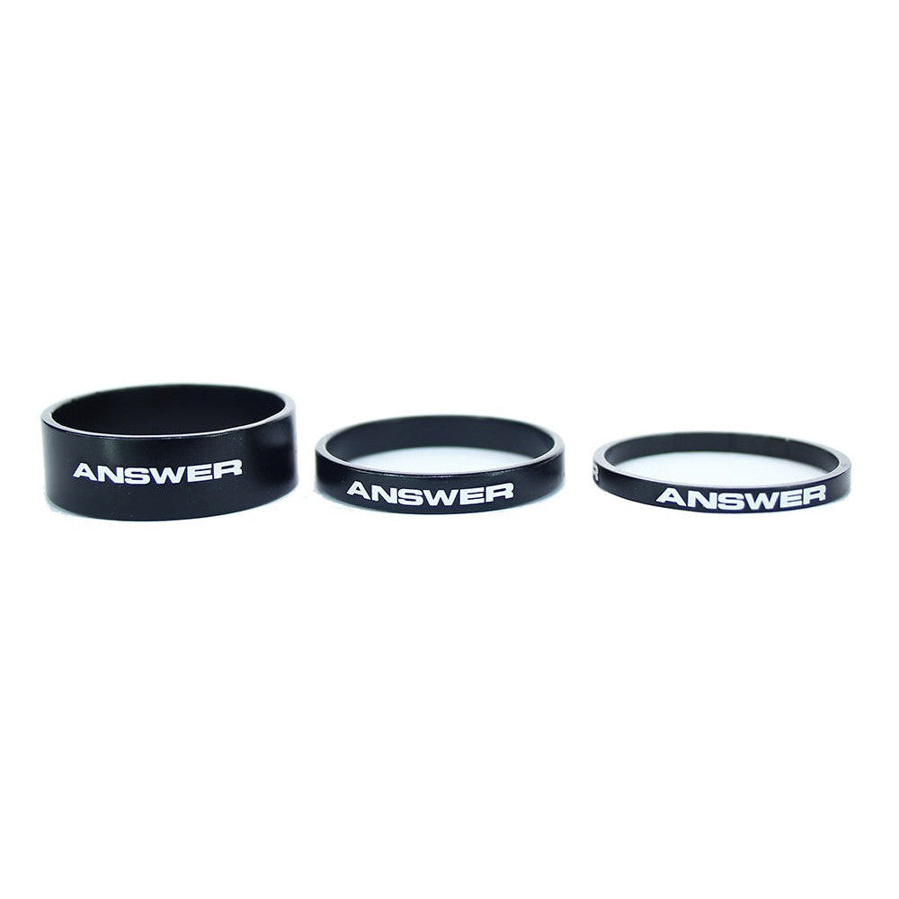 Answer Mini 1in Alloy Headset Spacer (Set of 3)  / Black