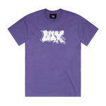 LUXBMX Appleton Tee Faded Violet, a heavyweight cotton t-shirt in purple with white graffiti-style "LUX" text on the front, inspired by Jack Appleton’s signature graffiti t-shirt designs, shown against a white background.