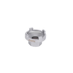 The 6MIL Freewheel Removal Tool (16T) is a silver metallic part made from heat-treated steel, featuring a center hole and four raised notches, designed for BMX freewheel removal, displayed on a plain white background.