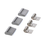 A set of four metal brackets on a white background, perfect for Eclat Shift Hub Pawl and Spring Kit or as a replacement pawl.