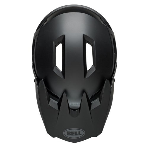The Bell Sanction 2 Matte Black helmet, designed for optimal airflow and protection, is shown on a white background.